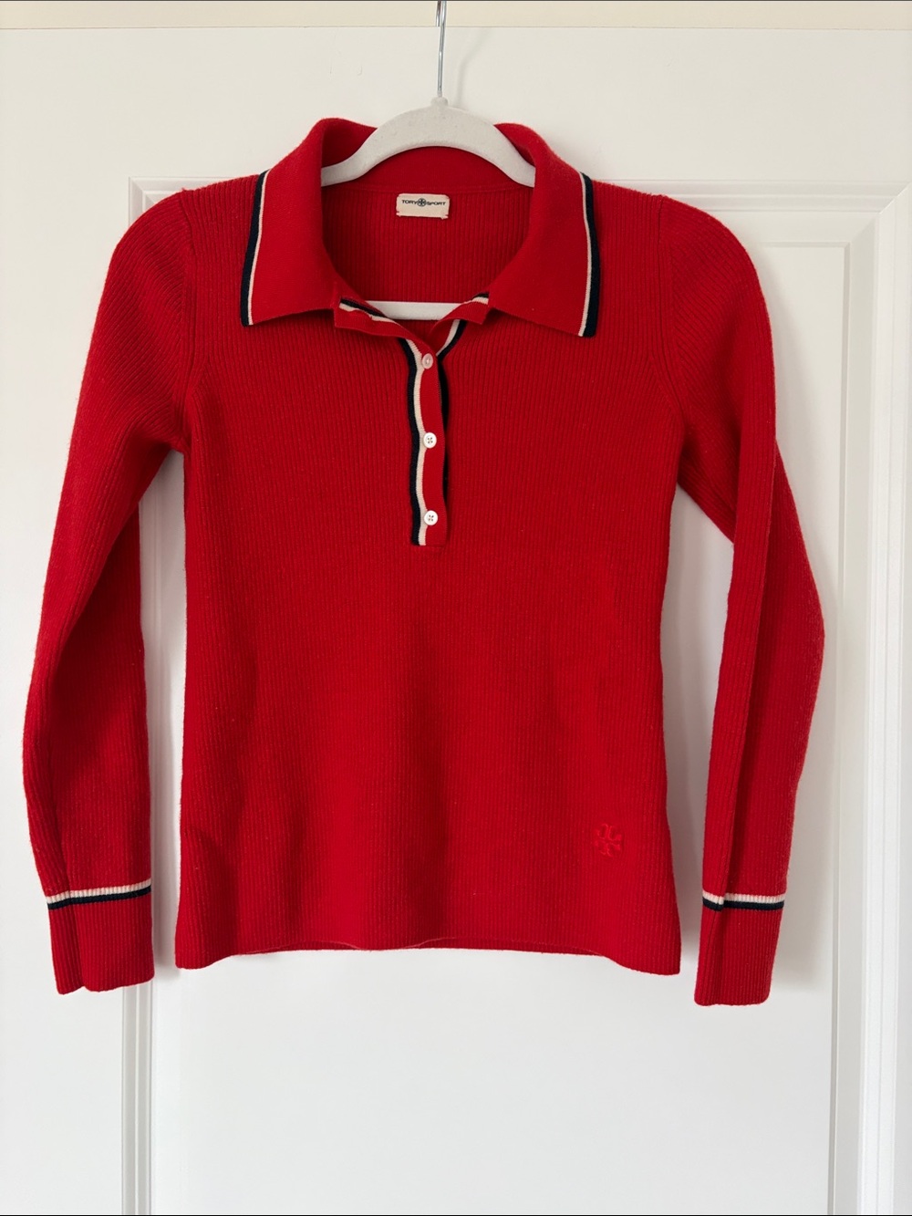 Tory Sport Red Button Down Polo Shirt